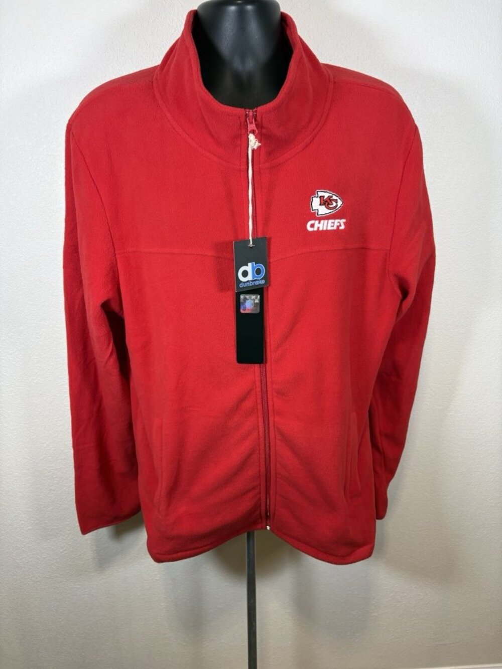 NFL  Kansas City Chiefs Fleece Jacket Men Medium Full Zip Dunbrooke